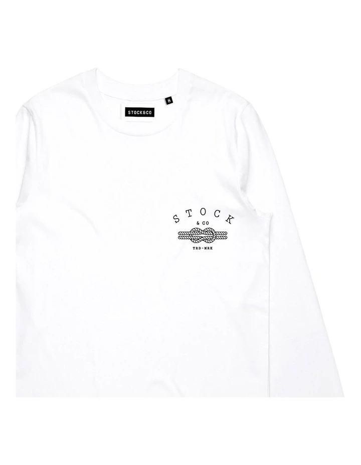 Knot Long Sleeve - Youth in White image 3