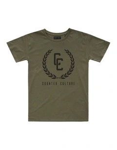 Garland Logo Tee - Youth in Olive