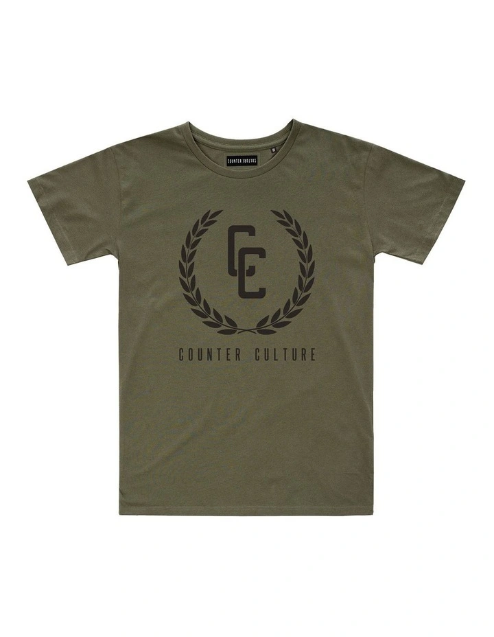 Garland Logo Tee - Youth in Olive image 1