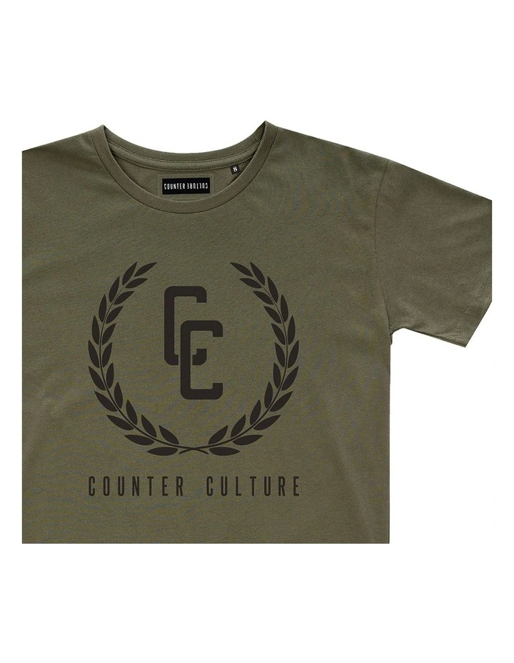 Garland Logo Tee - Youth in Olive image 3