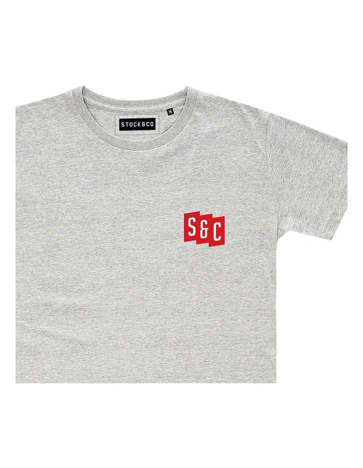 Initials Tee - Youth in Marle Grey image 3