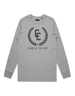 Garland Logo Long Sleeve - Youth in Marle Grey