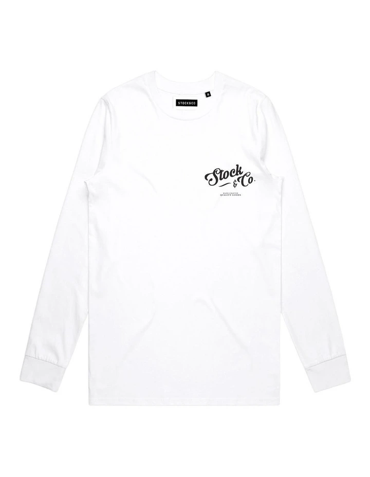 Scroll Long Sleeve - Youth in White image 1