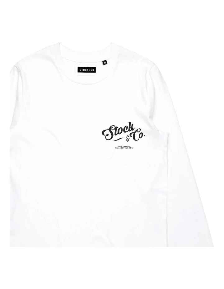 Scroll Long Sleeve - Youth in White image 3