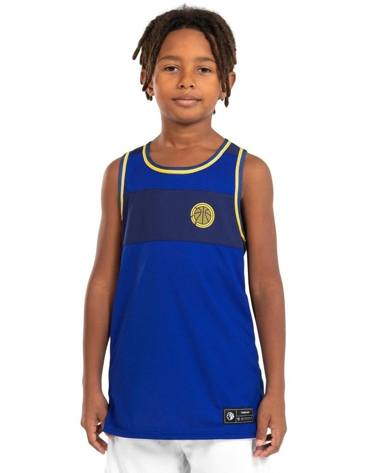 Decathlon - Kids' Reversible Sleeveless Basketball Jersey T500R - White/Blue image 1