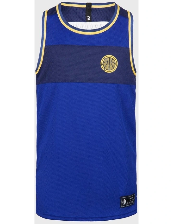 Decathlon - Kids' Reversible Sleeveless Basketball Jersey T500R - White/Blue image 6