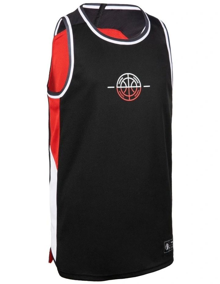 Decathlon - Kids' Reversible Sleeveless Basketball Jersey T500R - Red/Black image 5