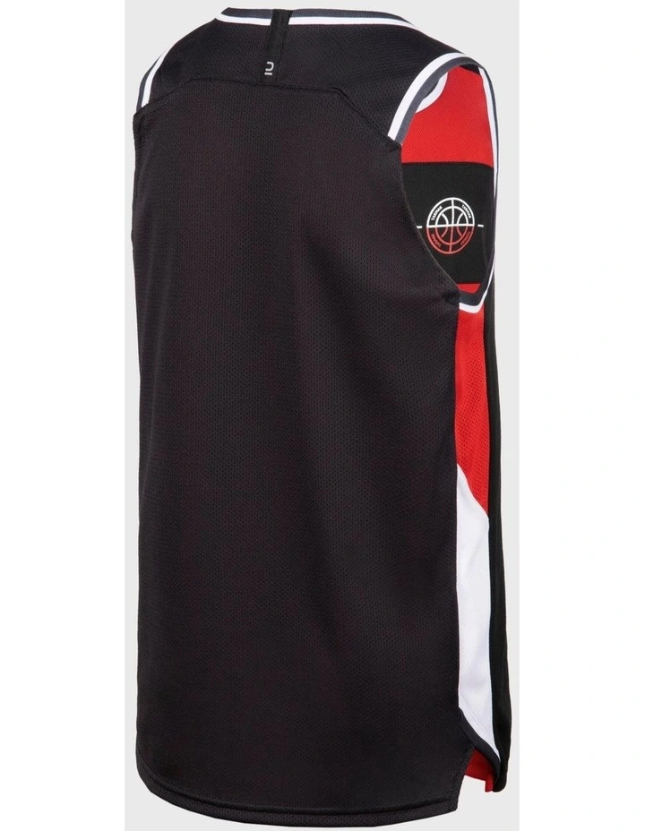 Decathlon - Kids' Reversible Sleeveless Basketball Jersey T500R - Red/Black image 6