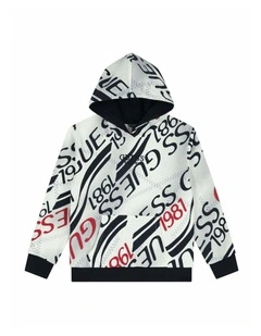 Hooded Logo Active Top in Black Multi
