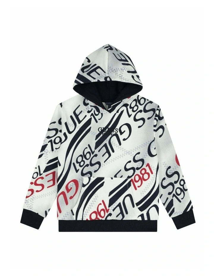 Hooded Logo Active Top in Black Multi image 1