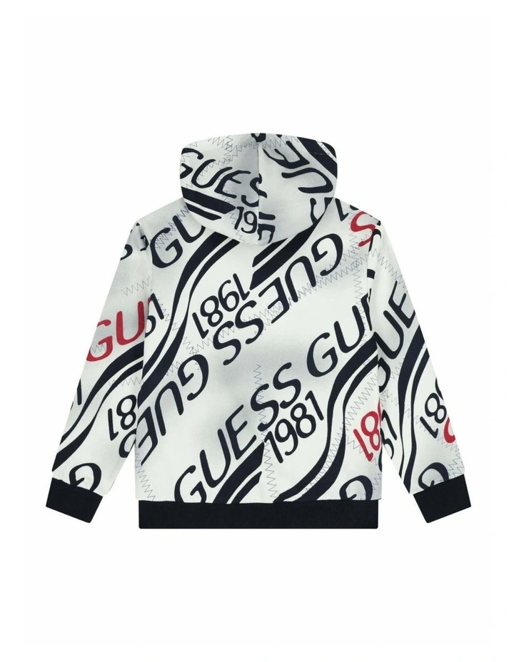 Hooded Logo Active Top in Black Multi image 2