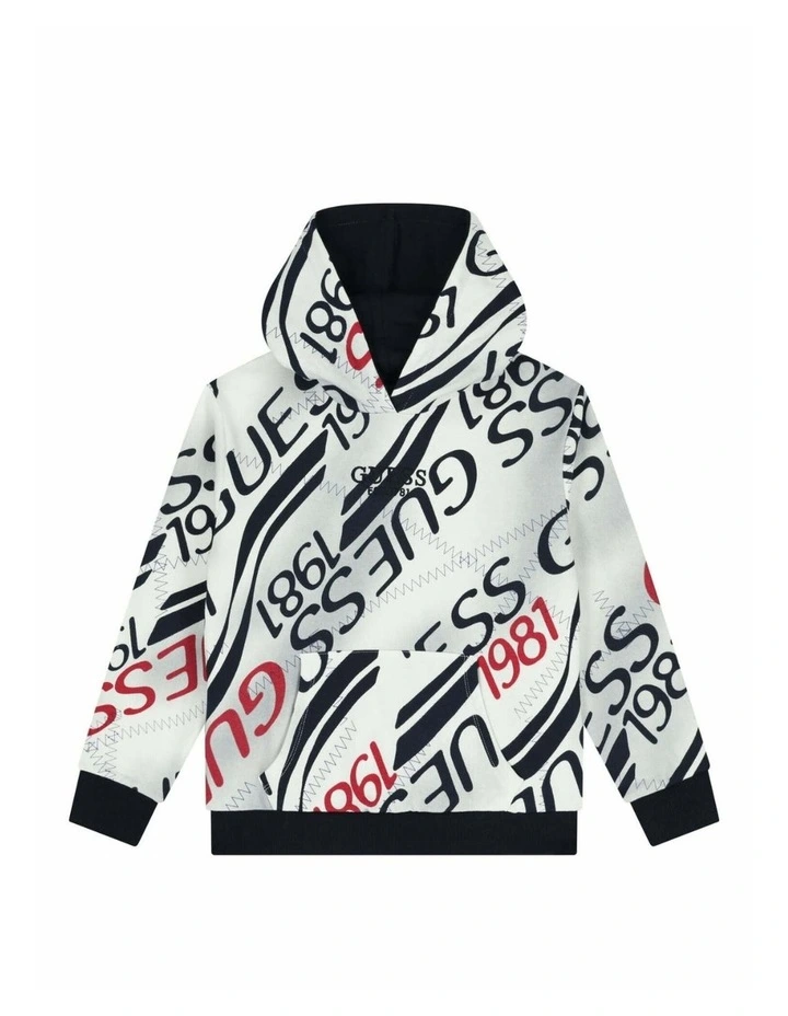 Hooded Logo Active Top in Black Multi image 3
