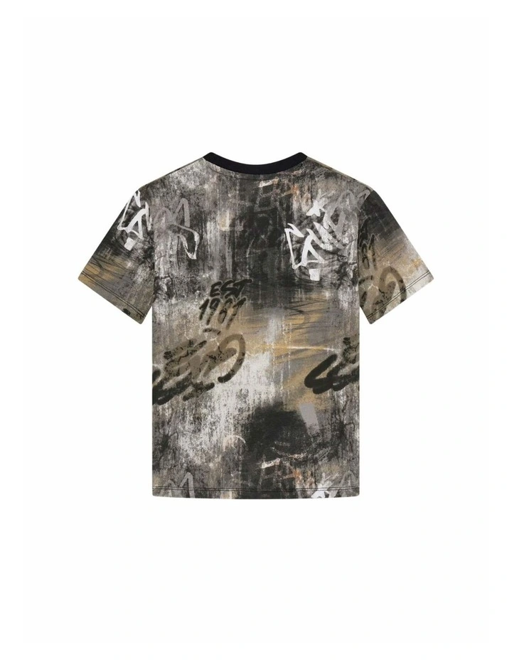 Urban City Print Oversize T-Shirt in Multi image 2
