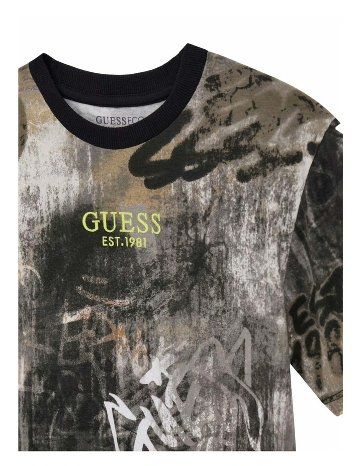 Urban City Print Oversize T-Shirt in Multi image 3