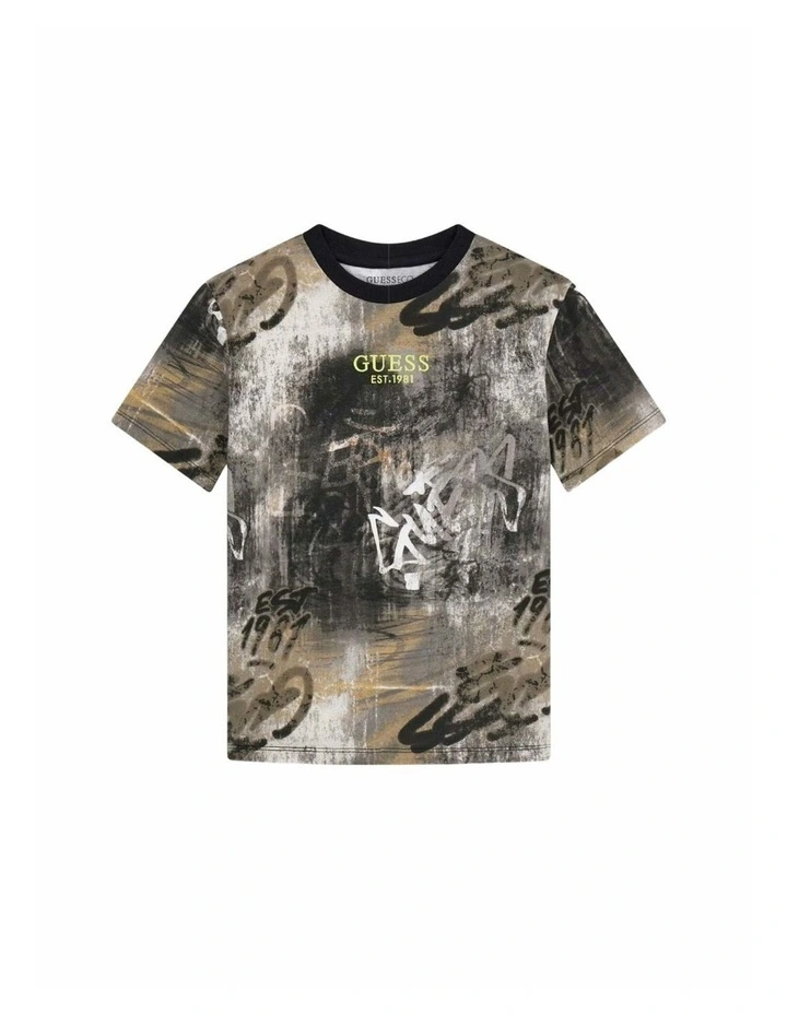 Urban City Print Oversize T-Shirt in Multi image 4