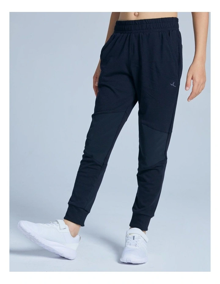 Decathlon - Kids' Loose-Fit Cotton Jogging Bottoms 500 - Black image 2