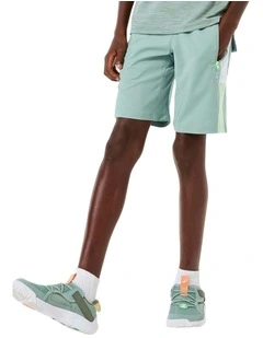 Decathlon - Kids' Breathable Multisport Shorts - Green/White