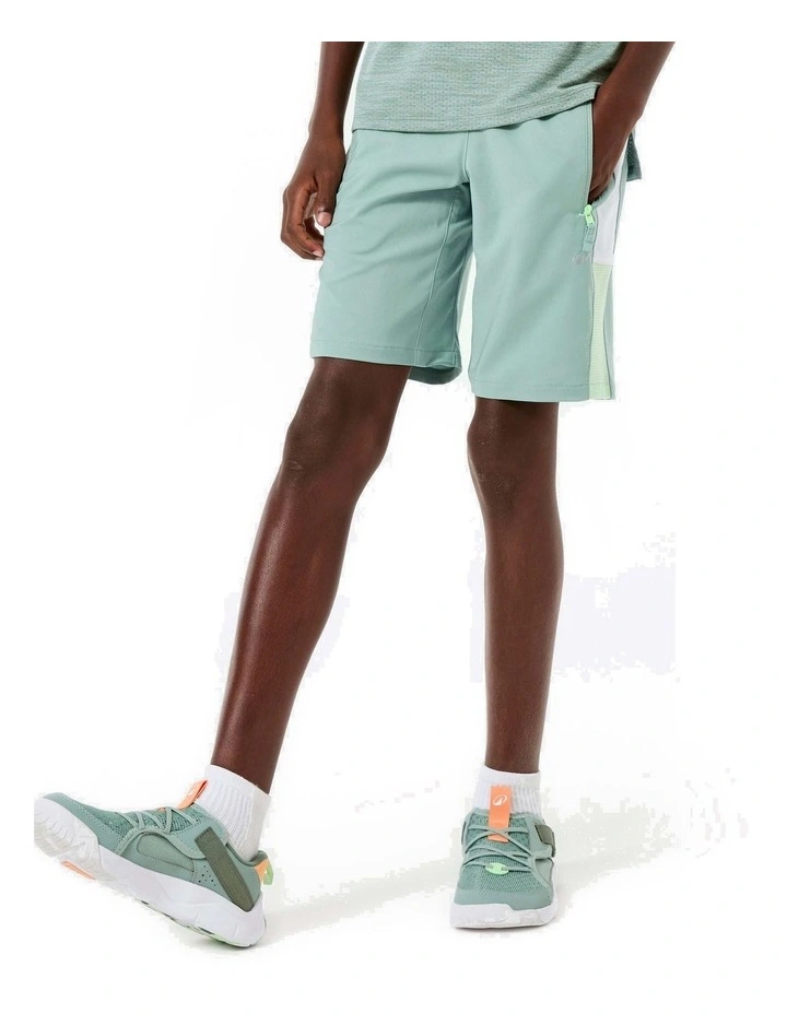 Decathlon - Kids' Breathable Multisport Shorts - Green/White image 2