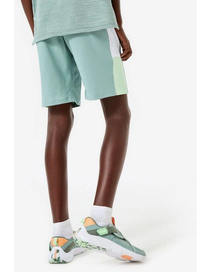 Decathlon - Kids' Breathable Multisport Shorts - Green/White image 5