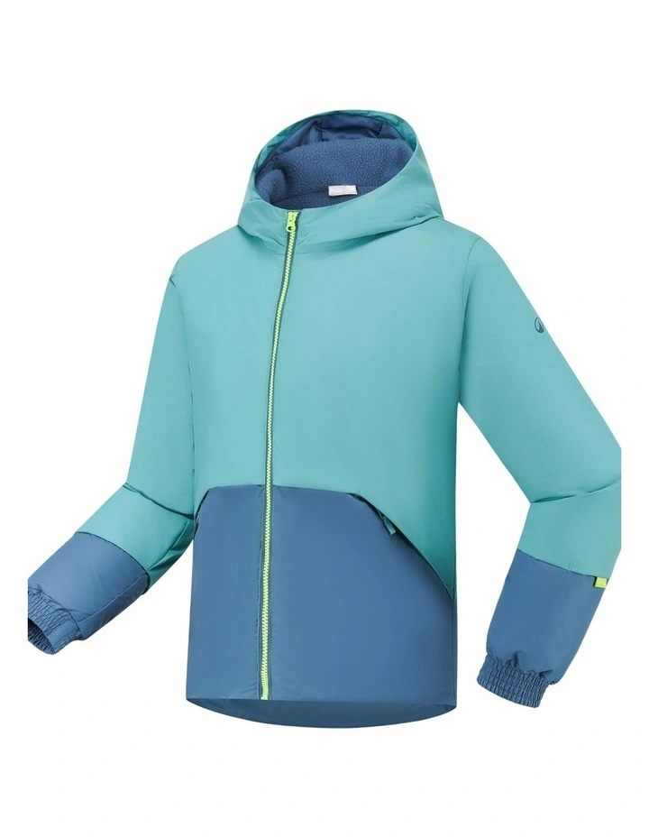 Decathlon - Wedze Kids Ski Jacket 100 Green and Blue image 1