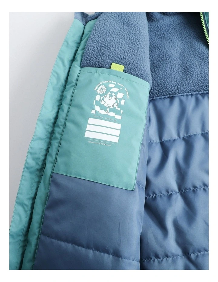 Decathlon - Wedze Kids Ski Jacket 100 Green and Blue image 3