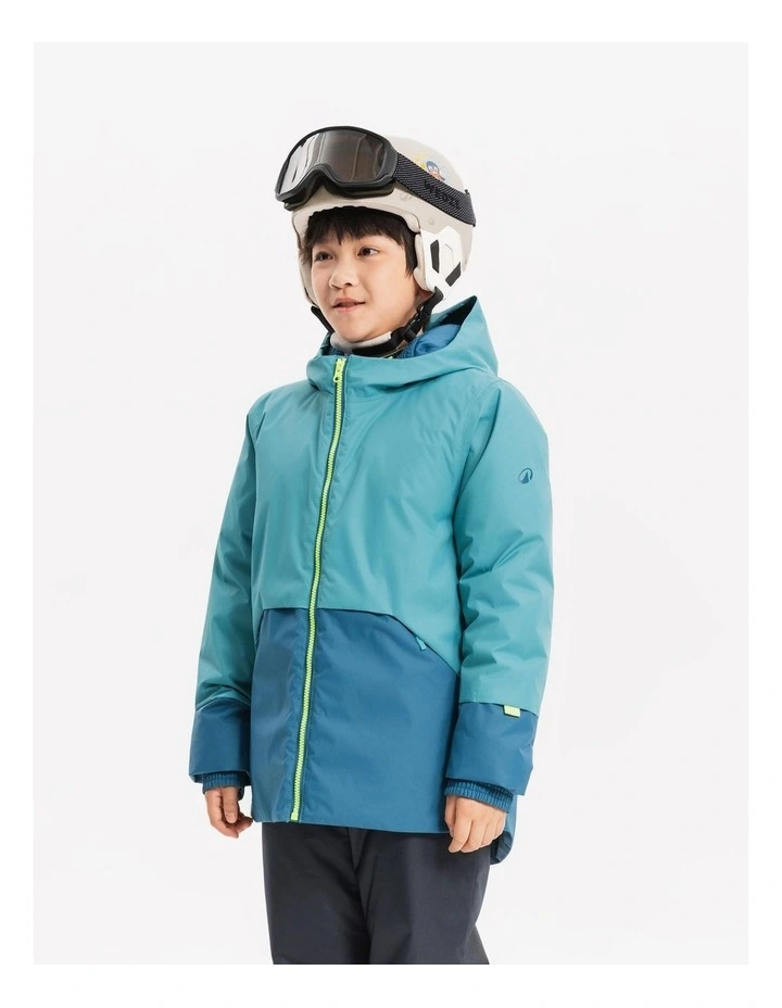 Decathlon - Wedze Kids Ski Jacket 100 Green and Blue image 5