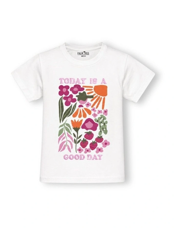 G & J Short Sleeve T-shirt | White | Floral Print image 1