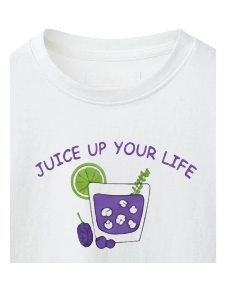 G & J Short Sleeve T-shirt | White | Juice up your life image 3
