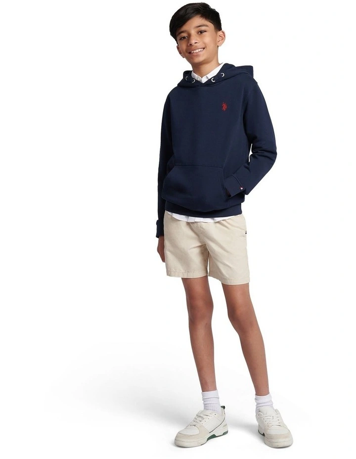 Boys Double Horsemen Hoodie Dark Sapphire Navy / Haute Red DHM image 3