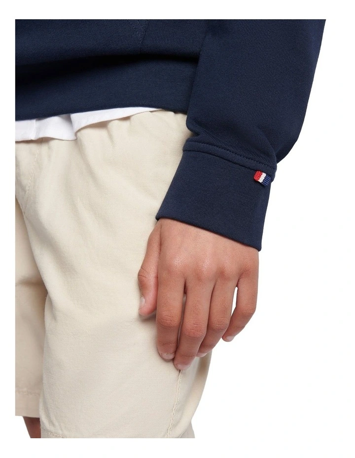 Boys Double Horsemen Hoodie Dark Sapphire Navy / Haute Red DHM image 5