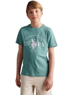 Boys USPA Print Graphic T-Shirt Arctic