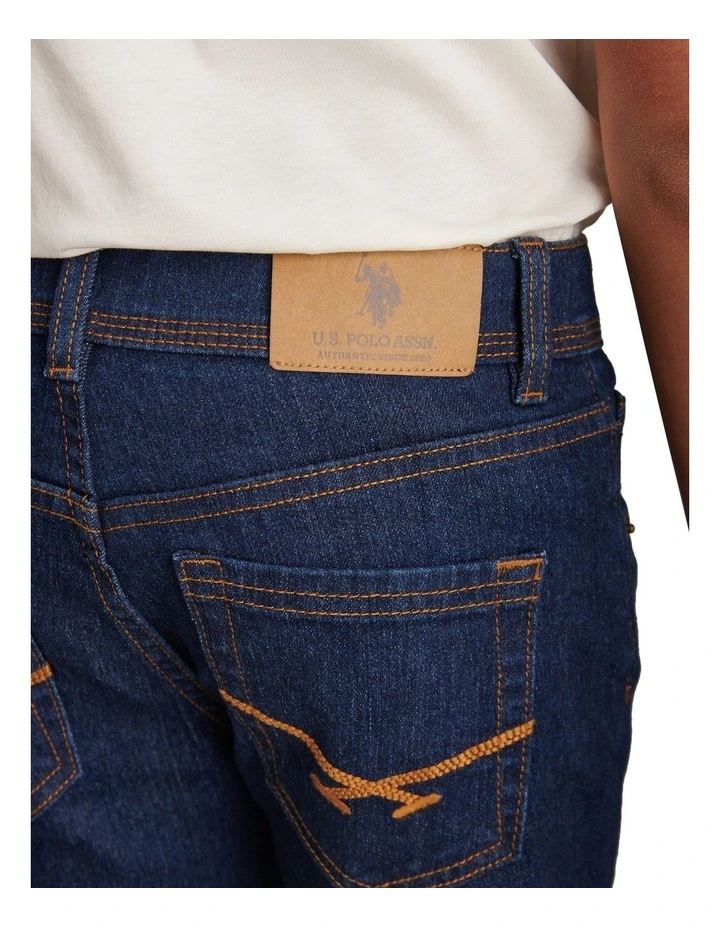 Boys Straight Fit Stretch Jeans Rinse Wash image 2