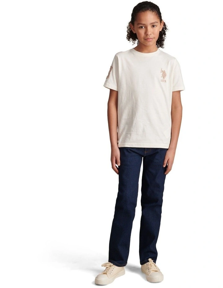 Boys Straight Fit Stretch Jeans Rinse Wash image 3