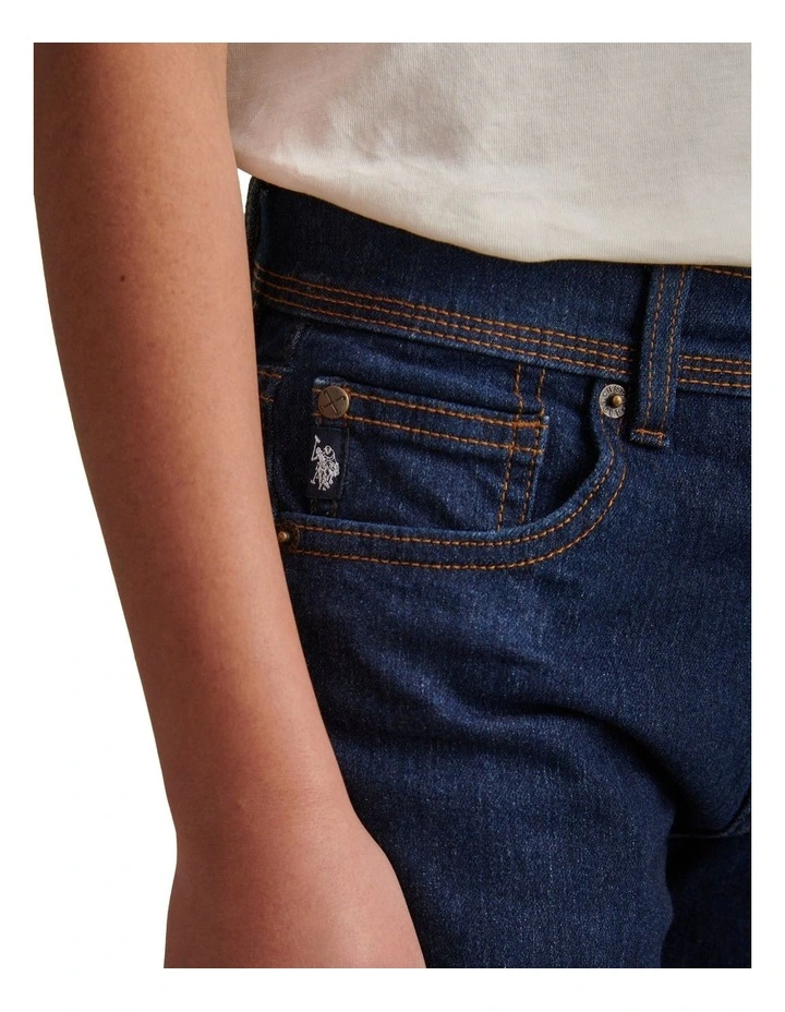 Boys Straight Fit Stretch Jeans Rinse Wash image 5