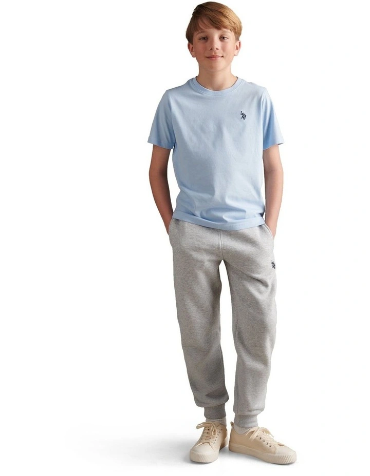 Boys Double Horsemen Loopback Jogger in Mid Grey Marl image 3