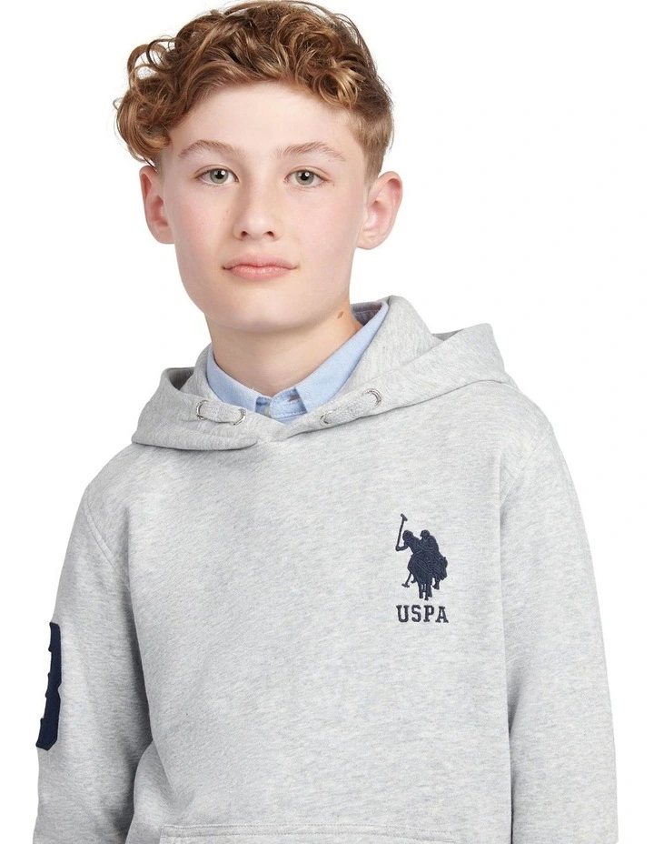 Boys Player 3 Hoodie in Mid Grey Marl image 2