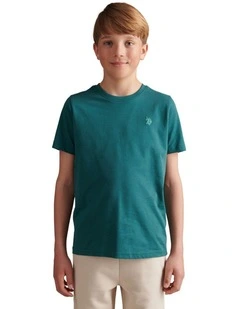 Boys Texture Double Horsemen T-Shirt Mediterranea