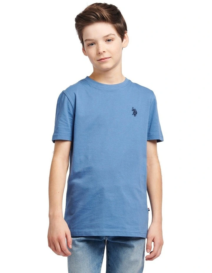Boys Texture Double Horsemen T-Shirt Blue Horizon image 1
