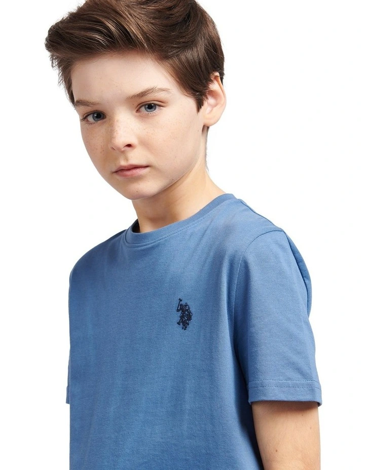 Boys Texture Double Horsemen T-Shirt Blue Horizon image 2
