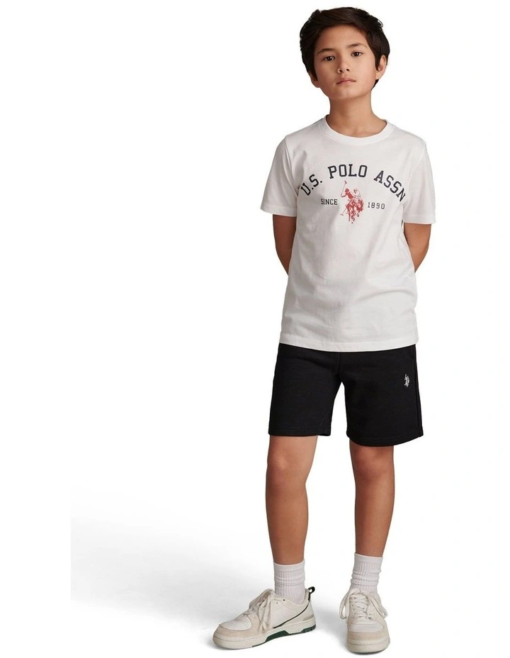 DHM LB Sweat Short Black Bright White DHM image 3