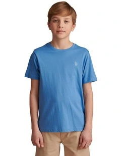 Boys Texture Double Horsemen T-Shirt Riviera