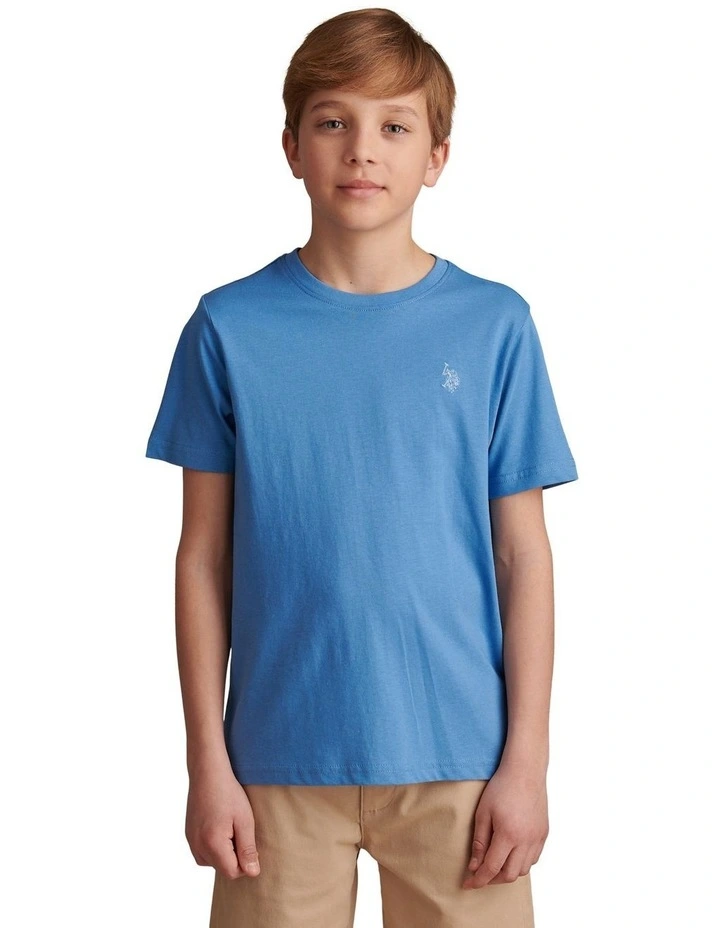 Boys Texture Double Horsemen T-Shirt Riviera image 1