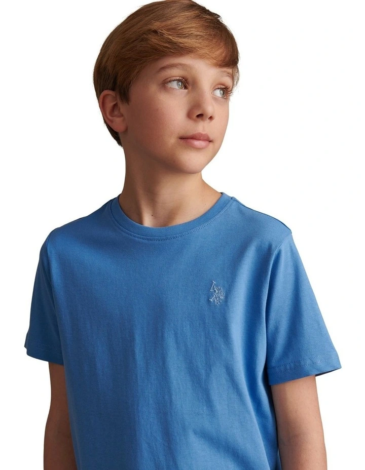 Boys Texture Double Horsemen T-Shirt Riviera image 2