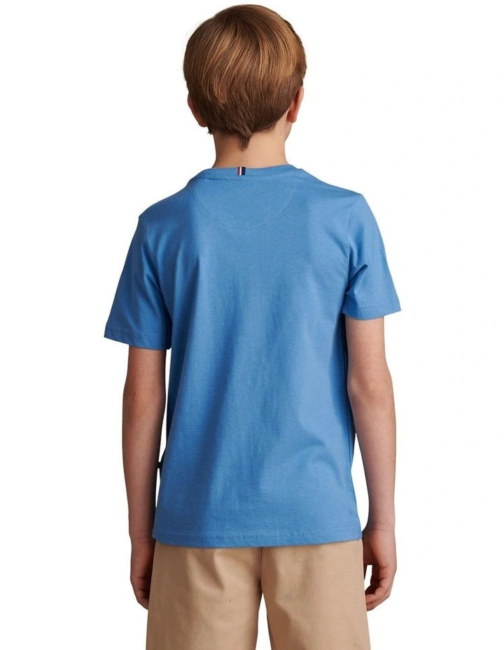 Boys Texture Double Horsemen T-Shirt Riviera image 4