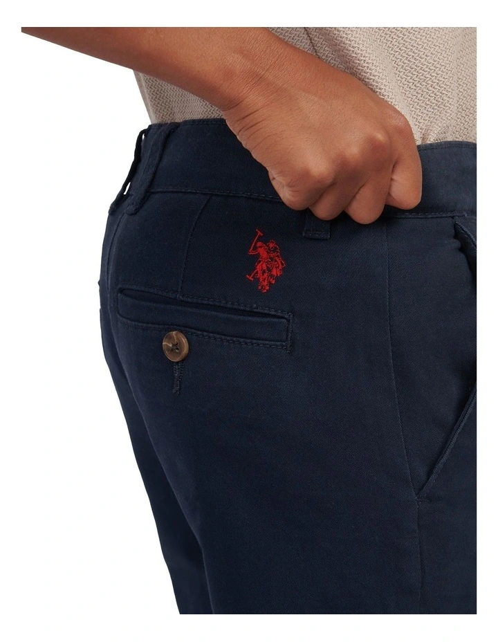 Boys Classic Chino in Dark Sapphire Navy / Haute Red DHM image 2