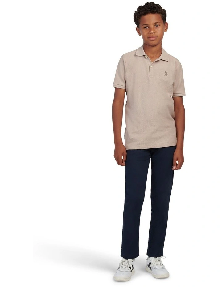 Boys Classic Chino in Dark Sapphire Navy / Haute Red DHM image 3