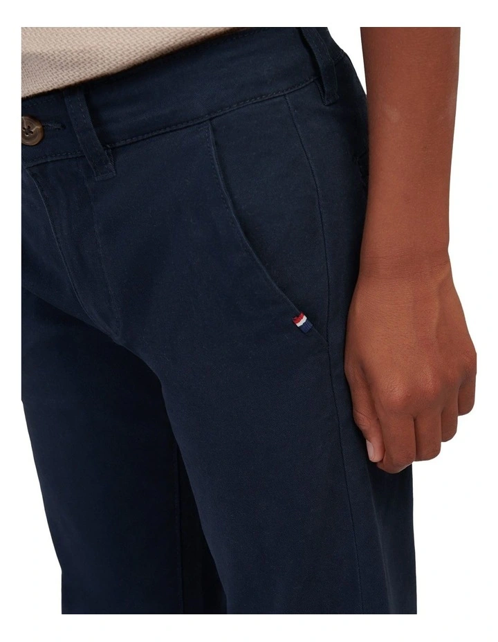 Boys Classic Chino in Dark Sapphire Navy / Haute Red DHM image 5