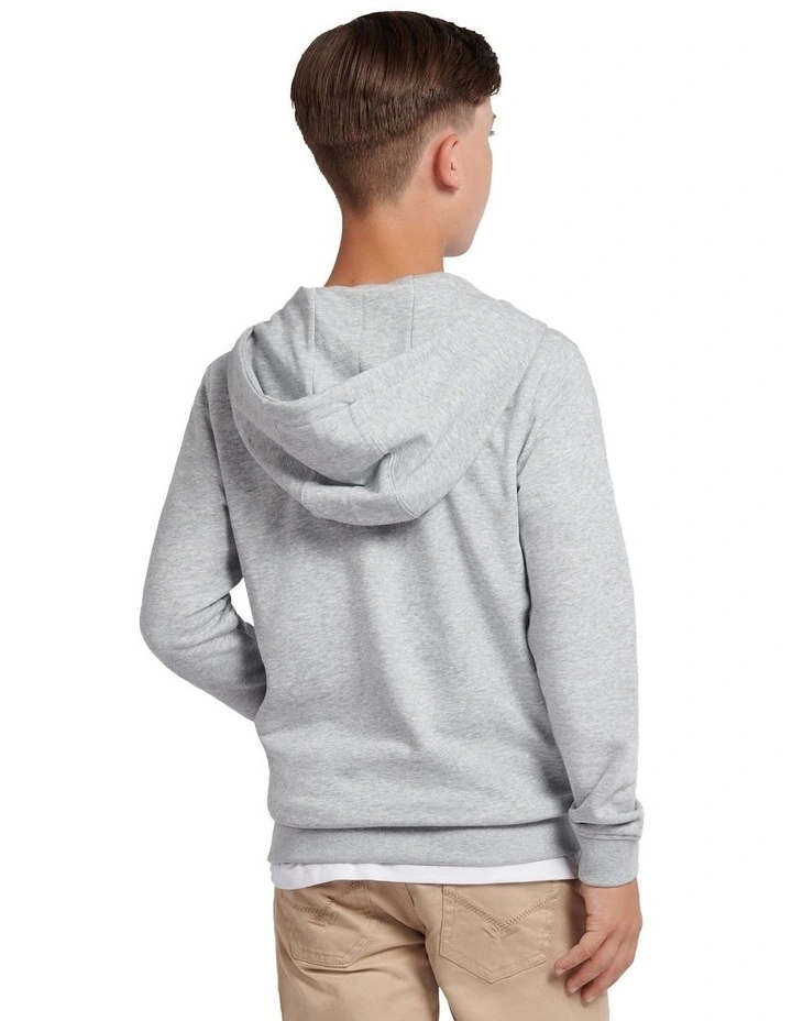 Boys Double Horsemen Zip Hoodie Mid Grey Marl image 4
