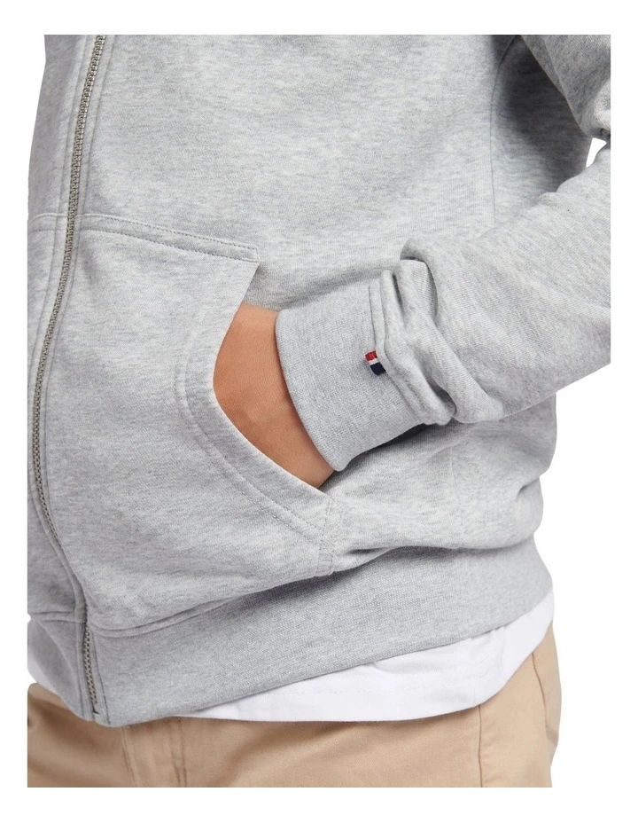 Boys Double Horsemen Zip Hoodie Mid Grey Marl image 5