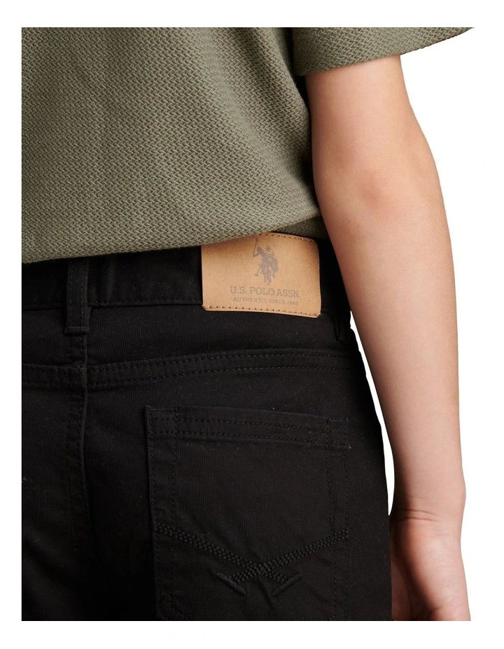 Boys Bedford Cord 5 Pocket Trouser in Black image 2